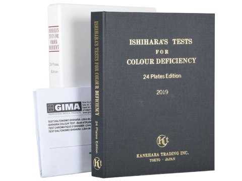 GIMA Tablica Ishihara do wykrywania ślepoty barw, 24 kolorowe tablice testowe