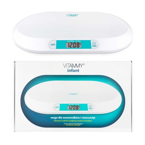 VITAMMY INFANT Elektroniczna Waga noworodkowo-niemowlęca, duży wyświetlacz LCD