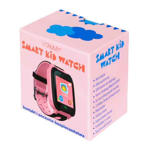 VITAMMY SMART KID WATCH RÓŻOWY Smartwatch dla dzieci, lokalizacja i SOS