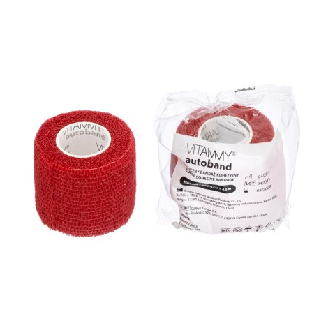 VITAMMY AUTOBAND CZERWONY 5cm x 450cm Elastyczny bandaż kohezyjny samoprzylepny
