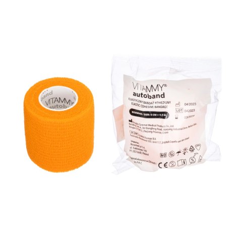 VITAMMY AUTOBAND POMARAŃCZOWY 5cm x 450cm Elastyczny bandaż kohezyjny samoprzylepny