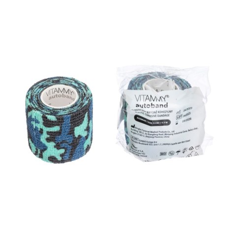 VITAMMY AUTOBAND NIEBIESKIE MORO 5cmx450cm Elastyczny bandaż kohezyjny samoprzylepny