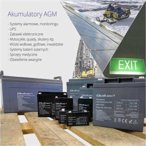 Qoltec Akumulator AGM | 12V | 9Ah | Bezobsługowy | Wydajny | LongLife | do UPS, security