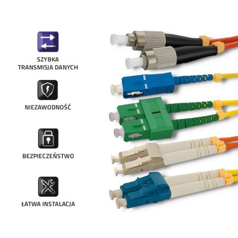 Qoltec Patchcord światłowodowy FC/APC - SC/APC | Singlemode | 9/125 | G652D | Simplex | 15m