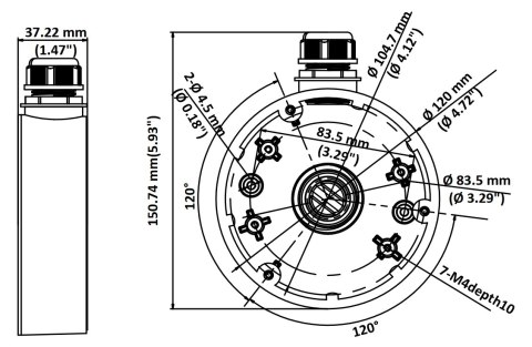 UCHWYT KAMERY DS-1280ZJ-DM46(BLACK) Hikvision