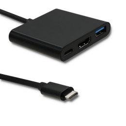 Qoltec Hub Adapter USB-C 3.1 3w1 | USB 3.0 | HDMI 4K | USB-C 3.1 PD 100W