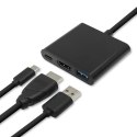 Qoltec Hub Adapter USB-C 3.1 3w1 | USB 3.0 | HDMI 4K | USB-C 3.1 PD 100W