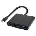 Qoltec Hub Adapter USB-C 3.1 3w1 | USB 3.0 | HDMI 4K | USB-C 3.1 PD 100W