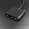 Qoltec Hub Adapter USB-C 3.1 3w1 | USB 3.0 | HDMI 4K | USB-C 3.1 PD 100W