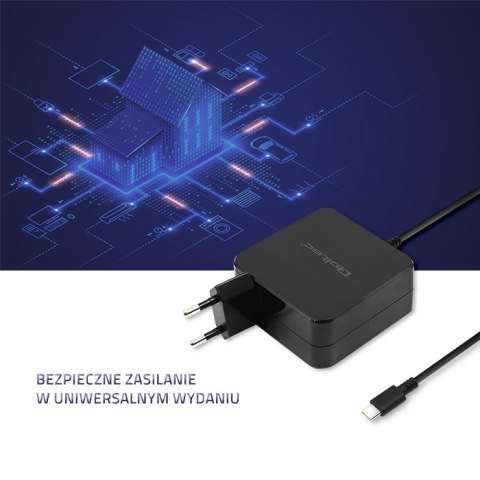 Qoltec Ładowarka sieciowa 90W | 20.3V | 4.5A | USB typ C | Laptop | Smartfon