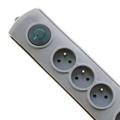 Qoltec Listwa zasilająca antyprzepięciowa | 4 gniazda | 2.5m | Szara