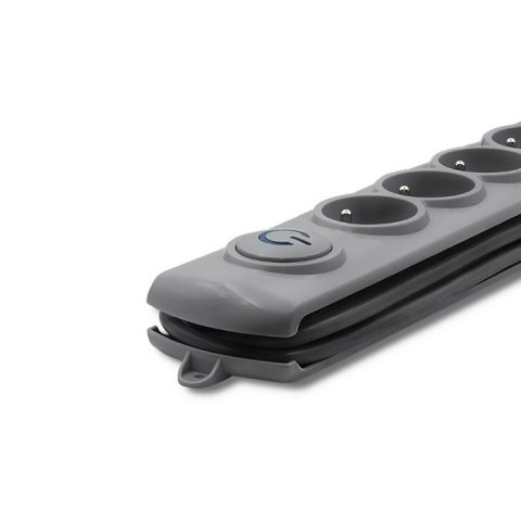 Qoltec Listwa zasilająca antyprzepięciowa | 6 gniazd | 1.8m | Szara