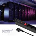Qoltec Listwa zasilająca PDU antyprzeciążeniowa do RACK 19" | 1U | 16A | 6xFRENCH | 2m