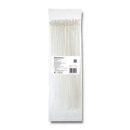 Qoltec Opaski zaciskowe Trytki kablowe | 3.6*300mm | 100 szt. | Nylon66 | UV | Białe