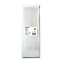 Qoltec Opaski zaciskowe Trytki kablowe | 4.8*300mm | 100 szt. | Nylon66 | UV | Białe