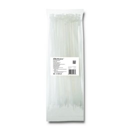 Qoltec Opaski zaciskowe Trytki kablowe | 4.8*300mm | 100 szt. | Nylon66 | UV | Białe