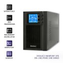 Qoltec Zasilacz awaryjny UPS On-line | Pure Sine Wave | 1kVA | 800W | LCD | USB
