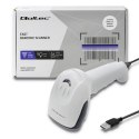 Qoltec Skaner czytnik kodów kreskowych 1D | matryca CCD | USB | Biały