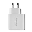 Qoltec Ładowarka sieciowa 45W | 5-20V | 2.4-3A | USB typ C PD | USB 3.0 | Biała