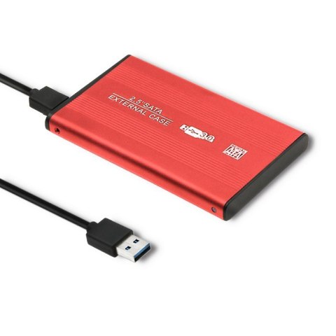 Qoltec Aluminiowa Obudowa | kieszeń do dysków HDD SSD 2.5" SATA3 | USB 3.0 | Czerwony