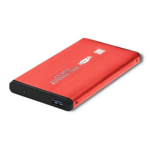 Qoltec Aluminiowa Obudowa | kieszeń do dysków HDD SSD 2.5" SATA3 | USB 3.0 | Czerwony