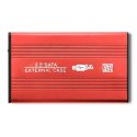 Qoltec Aluminiowa Obudowa | kieszeń do dysków HDD SSD 2.5" SATA3 | USB 3.0 | Czerwony