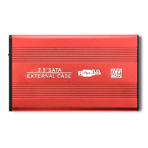 Qoltec Aluminiowa Obudowa | kieszeń do dysków HDD SSD 2.5" SATA3 | USB 3.0 | Czerwony