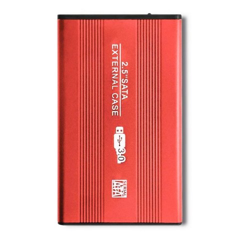 Qoltec Aluminiowa Obudowa | kieszeń do dysków HDD SSD 2.5" SATA3 | USB 3.0 | Czerwony