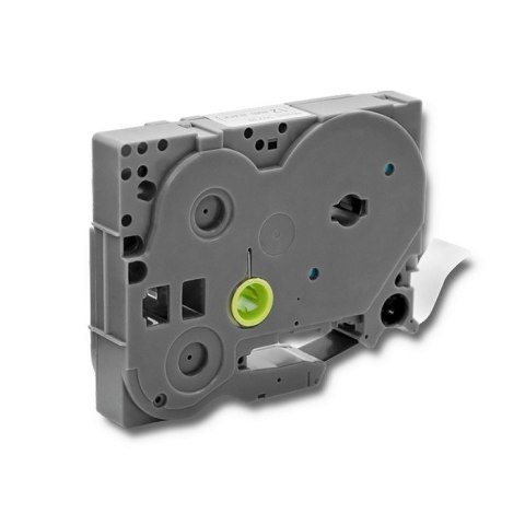 Qoltec Taśma do BROTHER TZe-231 | 12mm x 8m | Biała/ Czarny nadruk