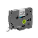 Qoltec Taśma do BROTHER TZe-231 | 12mm x 8m | Biała/ Czarny nadruk