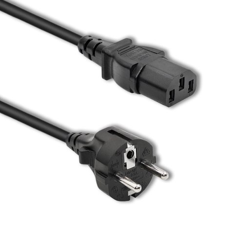 Qoltec Kabel zasilający IEC C13/SCHUKO | 3x1.00mm² | 2.5m