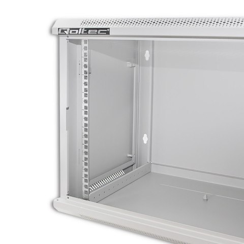 Qoltec Szafa RACK 19" | 9U | 600 x 500 x 600 | Hartowane drzwi | Wisząca | Stalowa obudowa | Zamek | Szara