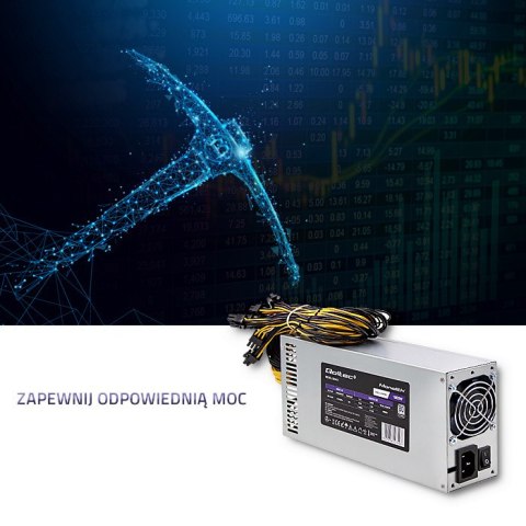 Qoltec Zasilacz PCI-E 1800W | 80 Plus Platinum | Data mining