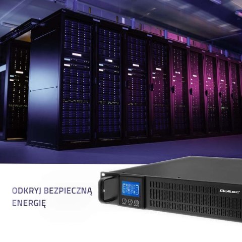 Qoltec Zasilacz awaryjny UPS RACK | 1kVA | 800W | LCD