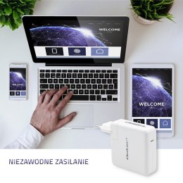 Qoltec Ładowarka sieciowa FAST 96W | 5-20V | 3- 4.7A | USB C PD | Laptop | Smartfon | Biała