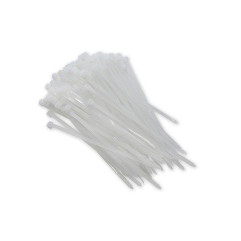 Qoltec Opaski zaciskowe Trytki kablowe | 3.6*100mm | 100 szt. | Nylon66 | UV | Białe