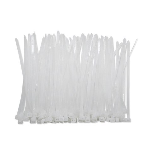 Qoltec Opaski zaciskowe Trytki kablowe | 4.8*160mm | 100 szt. | Nylon66 | UV | Białe