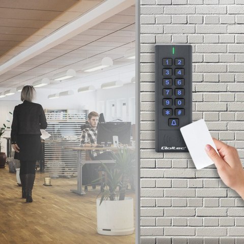 Qoltec Zamek szyfrowy CALISTO z czytnikiem RFID| kod | karta | brelok | dzwonek | IP68 | EM