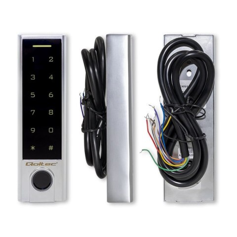 Qoltec Zamek szyfrowy dotykowy Proteus z czytnikiem linii papilarnych | RFID| kod | karta | brelok | dzwonek | IP68 | EM