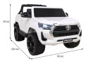 Toyota Hilux na akumulator dla dzieci Biały Pickup + Napęd 4x4 + Pilot + 2 bagażniki