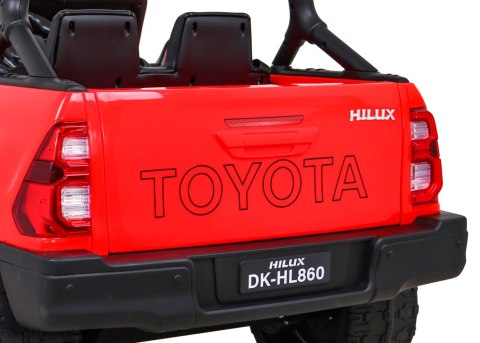 Toyota Hilux na akumulator dla dzieci Czerwony Pickup + Napęd 4x4 + Pilot