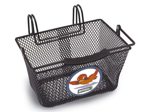Kosz na kierownicę BASIL TIVOLI KIDS, mocowanie na haki, stalowy czarny (WYPRZEDAŻ -50%)