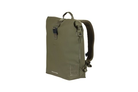 Plecak/Sakwa BASIL SOHO BACKPACK NORDLICHT17L, mocowanie na haki Hook-On System, wodoodporny poliester, oświetlenie, moss green 