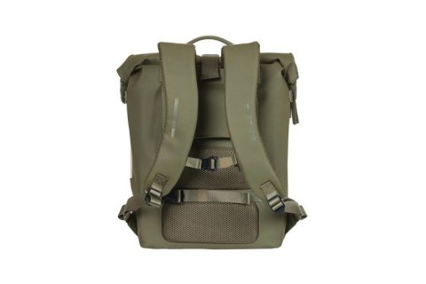 Plecak/Sakwa BASIL SOHO BACKPACK NORDLICHT17L, mocowanie na haki Hook-On System, wodoodporny poliester, oświetlenie, moss green 