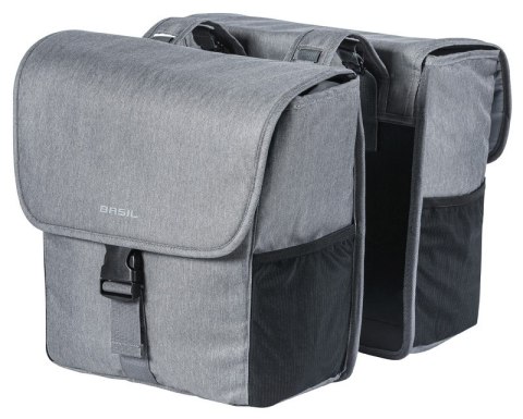 Sakwa podwójna BASIL GO DOUBLE BAG 32L, Universal Bridge System, grey melee (WYPRZEDAŻ -50%)