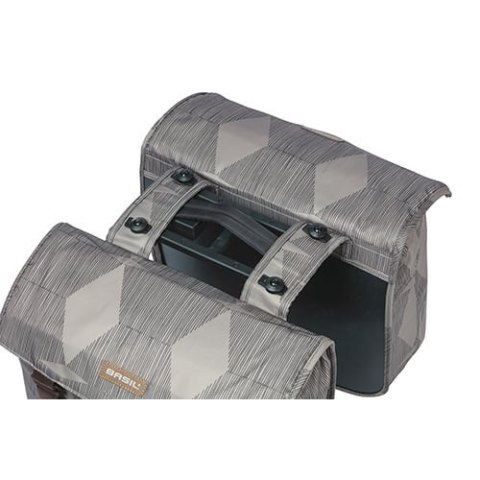 Sakwa podwójna BASIL ELEGANCE DOUBLE PANNIER BAG MIK 40-49L, MIK System (ready to go) wodoodporna chateau taupe (NEW).