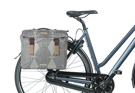 Sakwa podwójna BASIL ELEGANCE DOUBLE PANNIER BAG MIK 40-49L, MIK System (ready to go) wodoodporna chateau taupe (NEW).