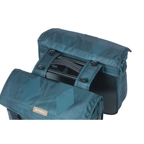 Sakwa podwójna BASIL ELEGANCE DOUBLE PANNIER BAG MIK 40-49L, MIK System (ready to go) wodoodporna estate blue (NEW).