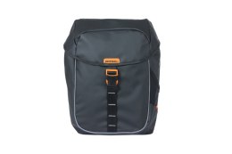 Sakwa miejska podwójna BASIL MILES TARPAULIN DOUBLE PANNIER BAG MIK 34L, MIK System (ready to go), 100% wodoodporna black orange