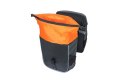 Sakwa miejska podwójna BASIL MILES TARPAULIN DOUBLE PANNIER BAG MIK 34L, MIK System (ready to go), 100% wodoodporna black orange